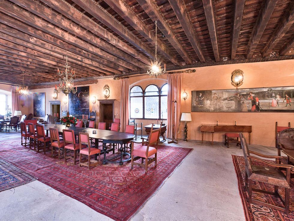 On the Market Castel Valer in northern Italy near Milan May 2014 Knight's Hall