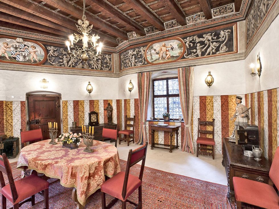On the Market Castel Valer in northern Italy near Milan May 2014 lunch or breakfast room