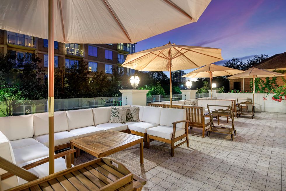 One of the two patios at The Kennedy