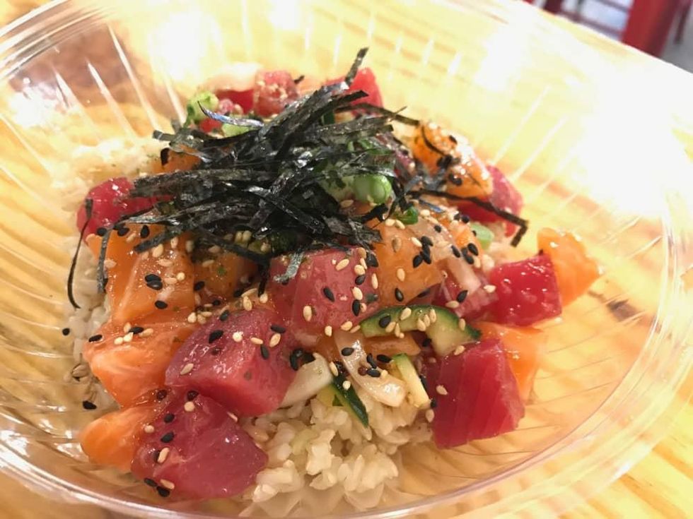 Ono poke tuna and salmon bowl