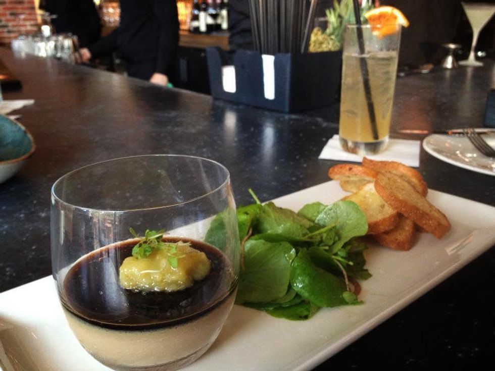 Osteria Mazzantini Fegatini Toscano chicken and duck liver mousse, balsamic jelly and crostini