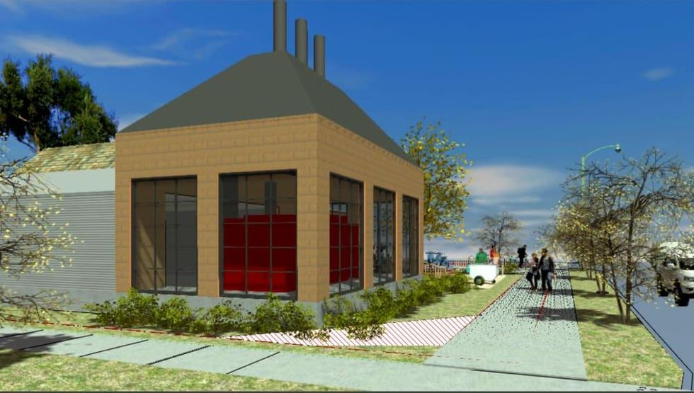 Otto's Barbecue smokehouse rendering