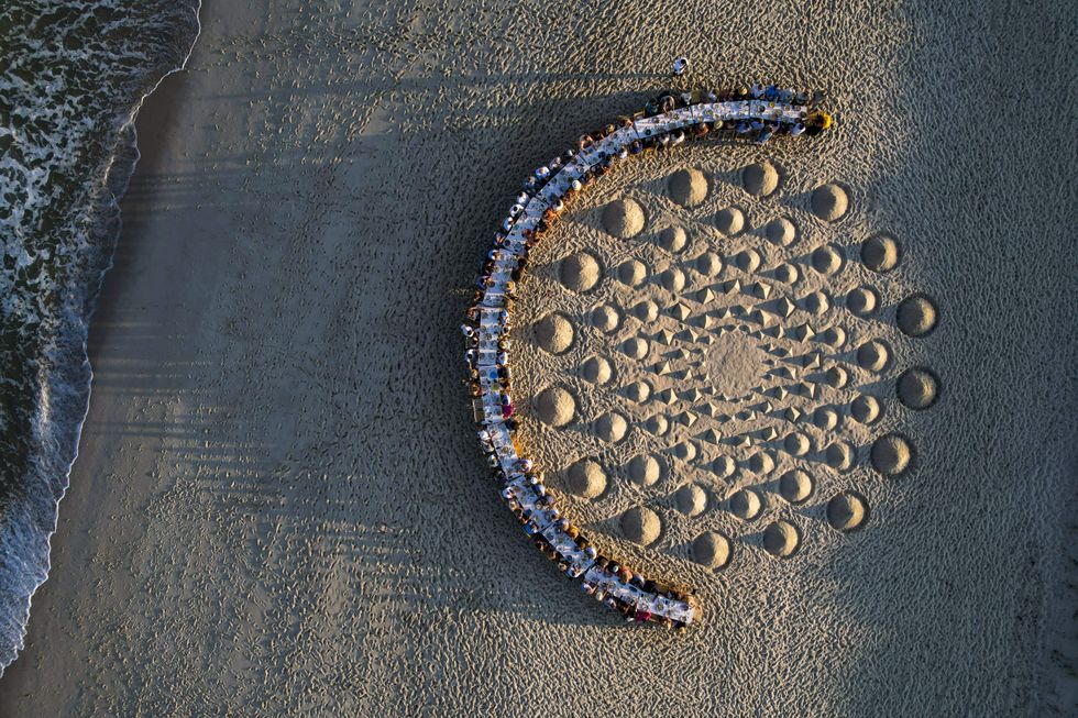 Outstanding in the Field dinner at Island Beach State Park in New Jersey