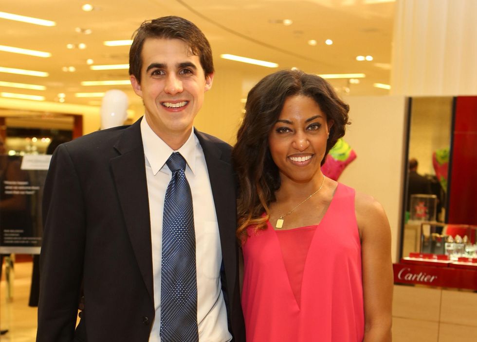 Owen Carson and Maya Kirk at the CancerForward Key To The Cure Kick-off October 2014