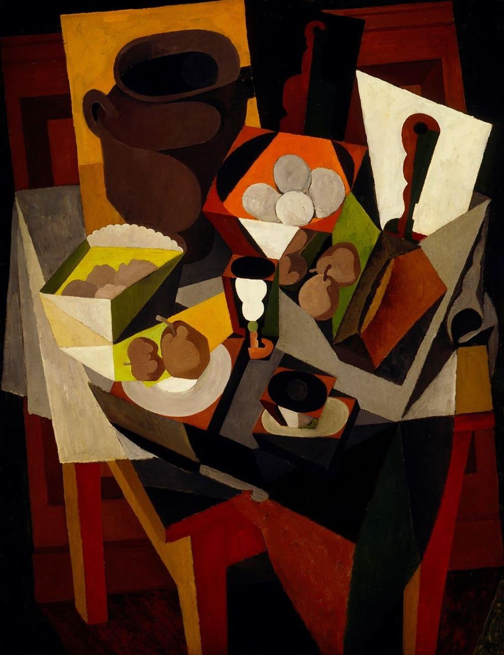 Paint the Revolution: Mexican Modernism, 1910\u20131950:Diego Rivera, Still Life with Bread and Fruit, 1917