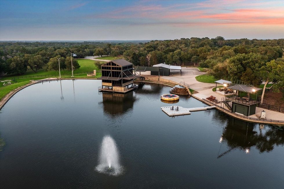 Panoramic view of the entire property at 7310 FM 954 in Round Top.