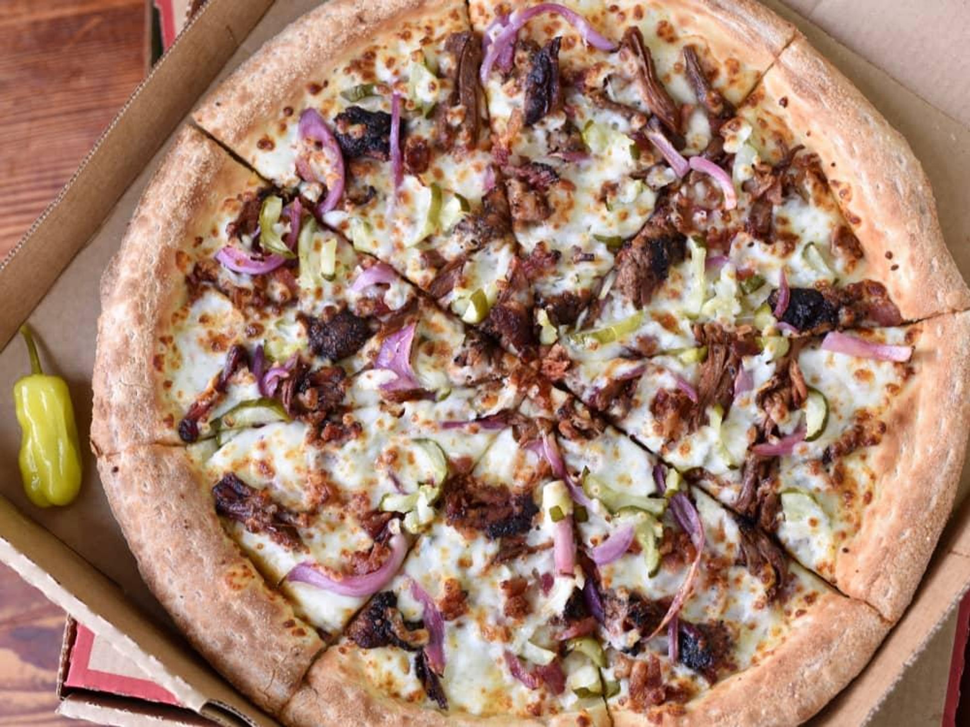 Papa John's Killen's barbecue brisket pizza