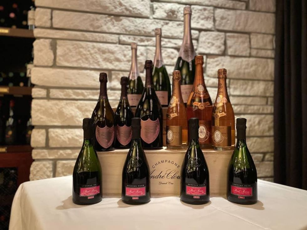 Pappas Bros. Rose champagne dinner