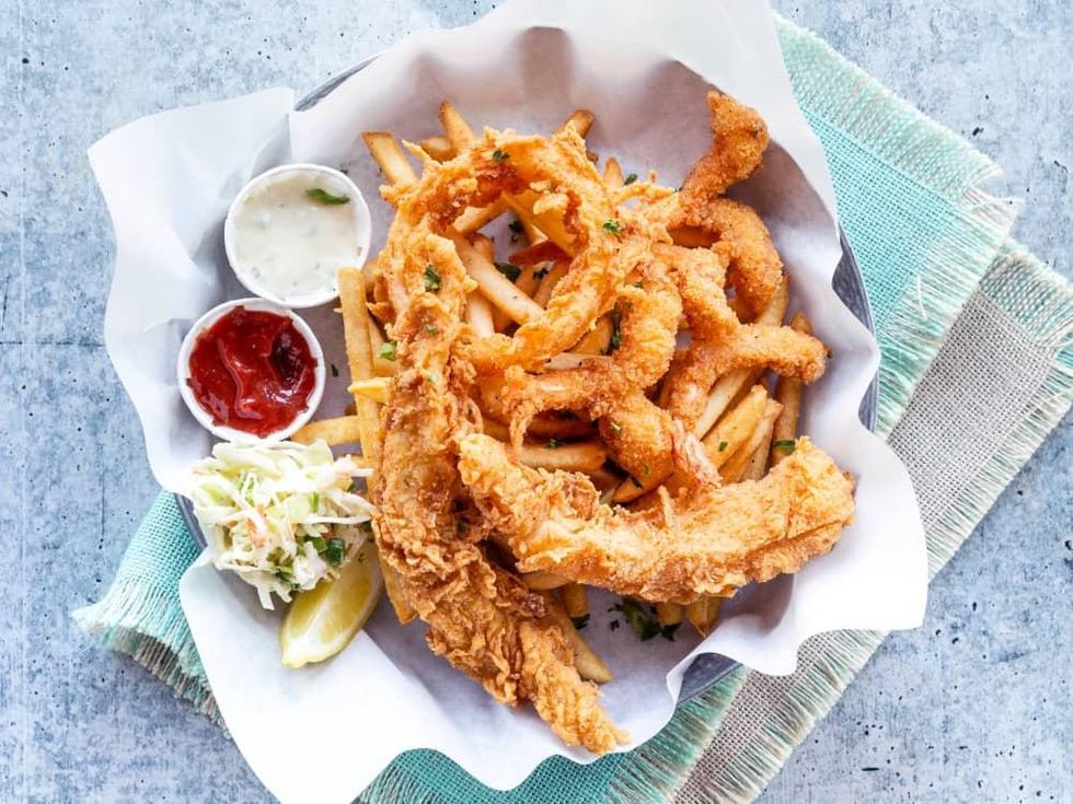 Pappas Shrimp Shack fried cod and shrimp