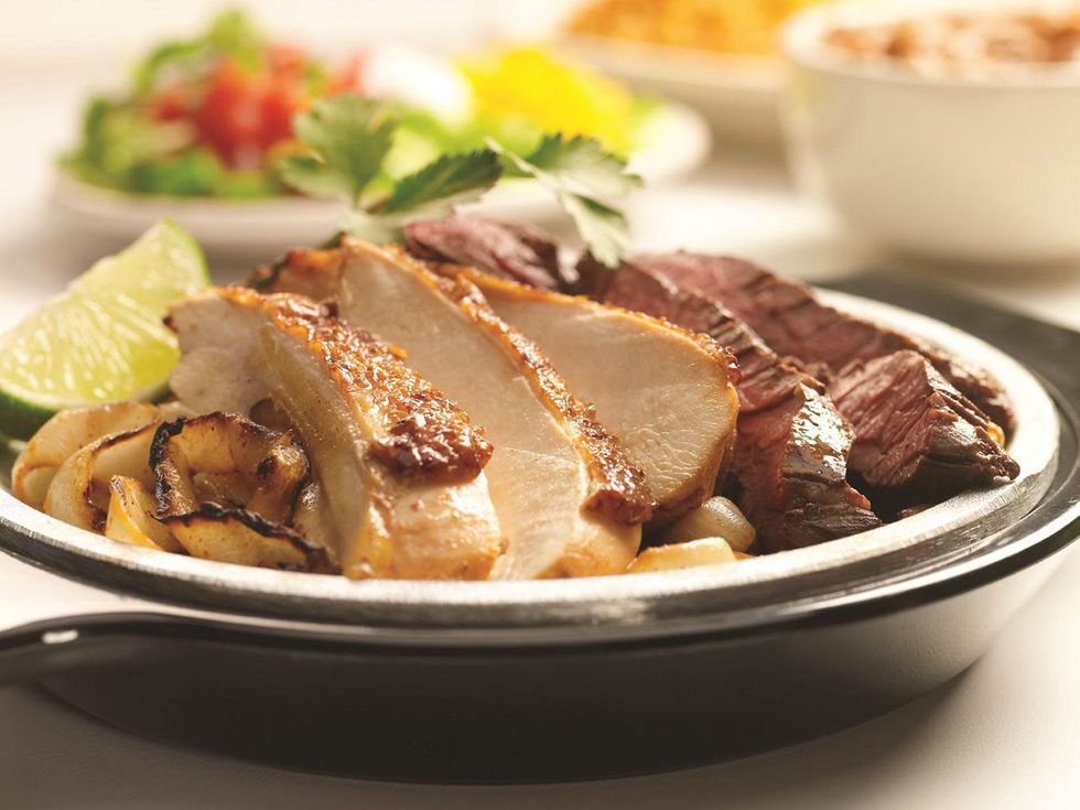 Pappasito's Cantina chicken and beef fajitas