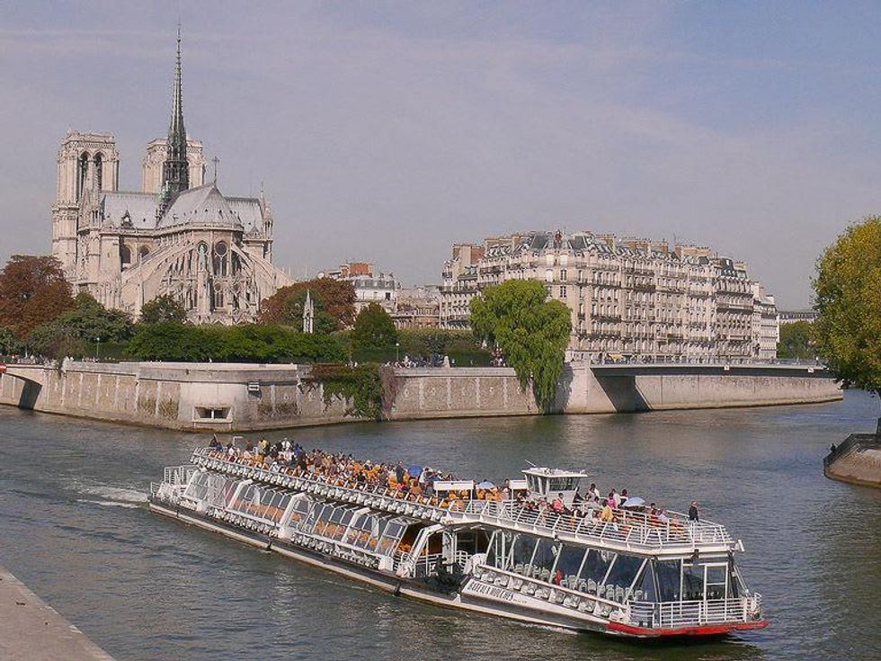 Paris boat ride down the Seine on a Bateau Mouche tourist boat