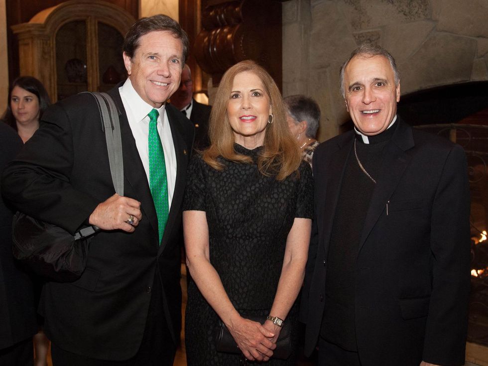 Pat Moran, from left, Ann Currens and Daniel DiNardo at the University of St. Thomas Irish Gala December 2013