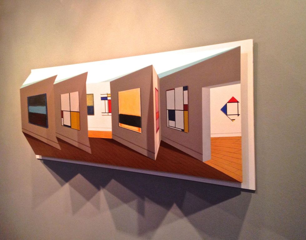 Patrick Hughes\u2019 piece \u201cOne Artist Stands Out\u201d at Planned Parenthood Fine Art Auction