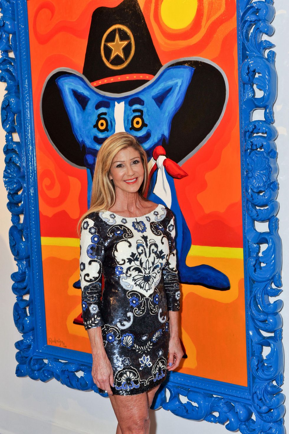 Patti Murphy at George Rodrigue Blue Dog party