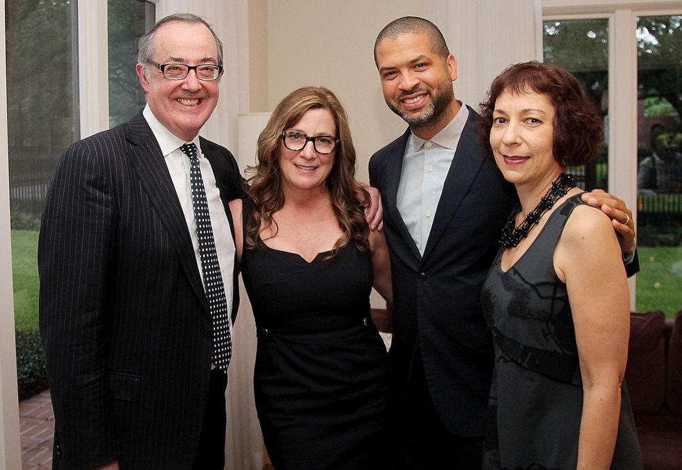 Paul and Carolyn Landen, from left, Jason Moran and Sarah Rothenberg at the Da Camera Jason Moran launch party September 2014