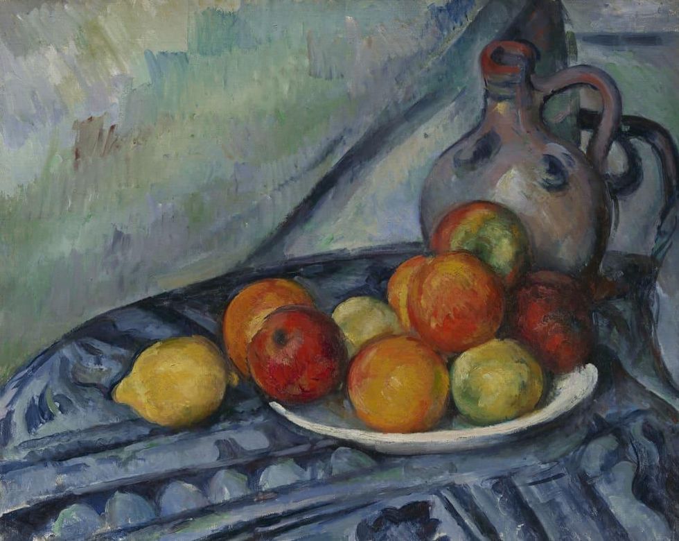 Paul C\u00e9zanne, Fruit and a Jug on a Table, c. 1890\u201394, oil on canvas, Museum of Fine Arts, Boston, bequest of John T. Spaulding. \u00a9 Museum of Fine Arts, Boston.