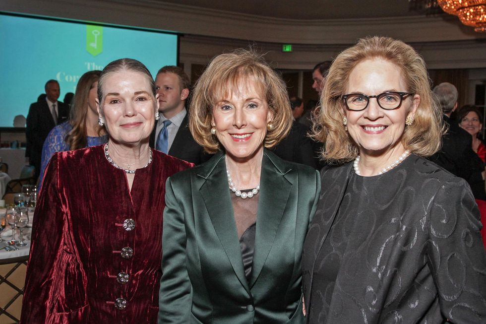 Paula Douglass, from left, Diane Ofner and Sally Tomlinson at the Cornerstone Dinner February 2015