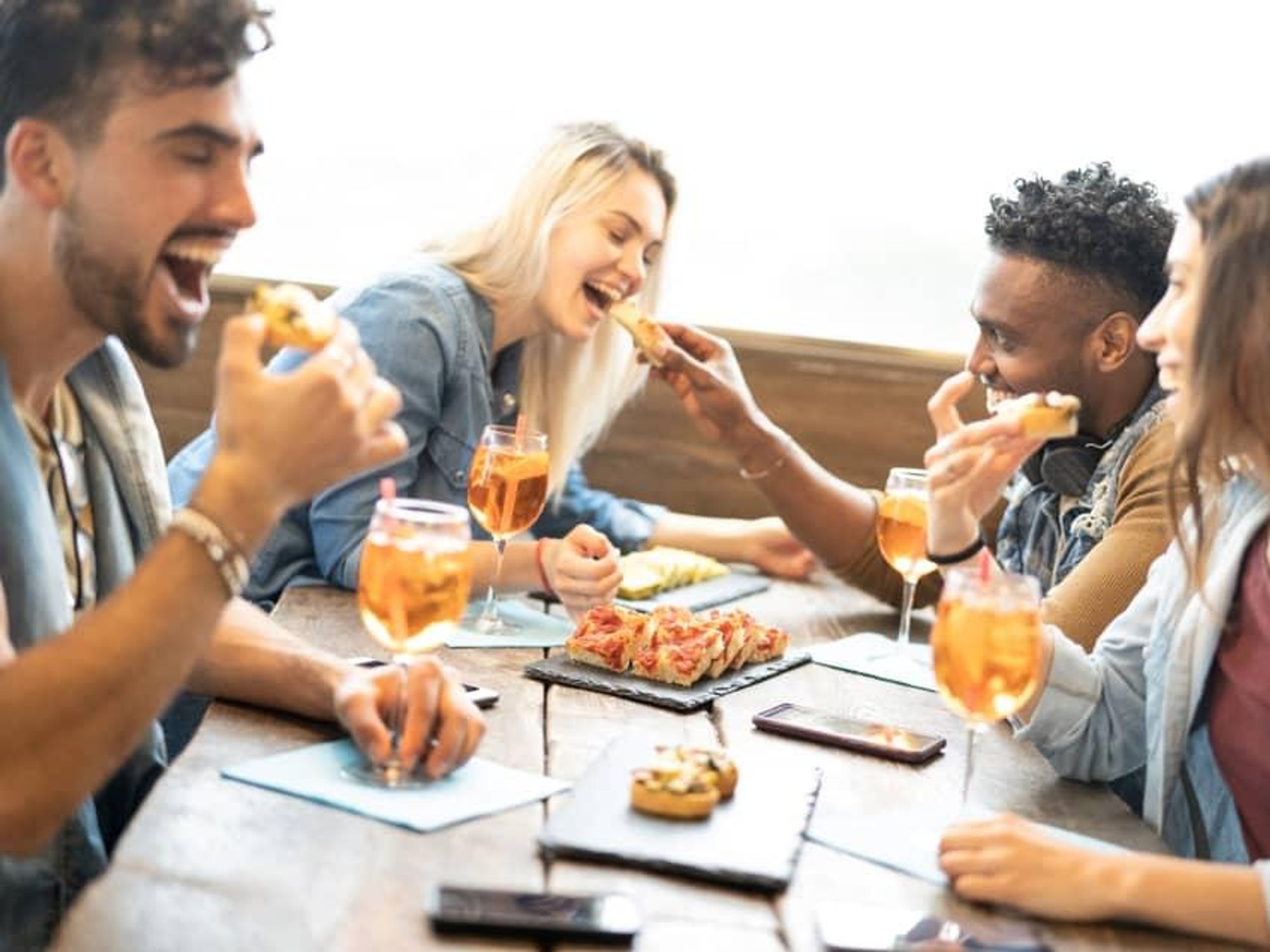 People eating at a restaurant