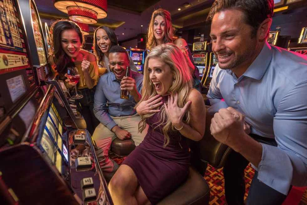 People winning at casino slots