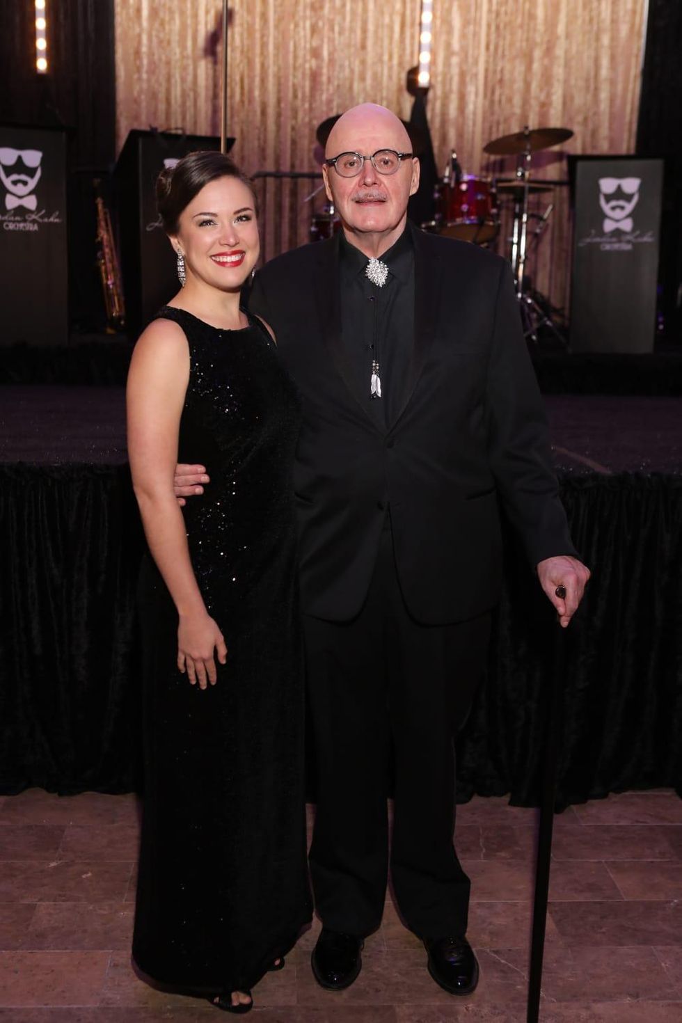 Performer Kelley Peters and Theodore Award recipient Ted Swindley at Stages Gala 2017