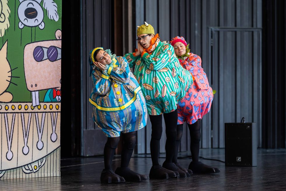 Performers on stage in HGO's Opera to Go