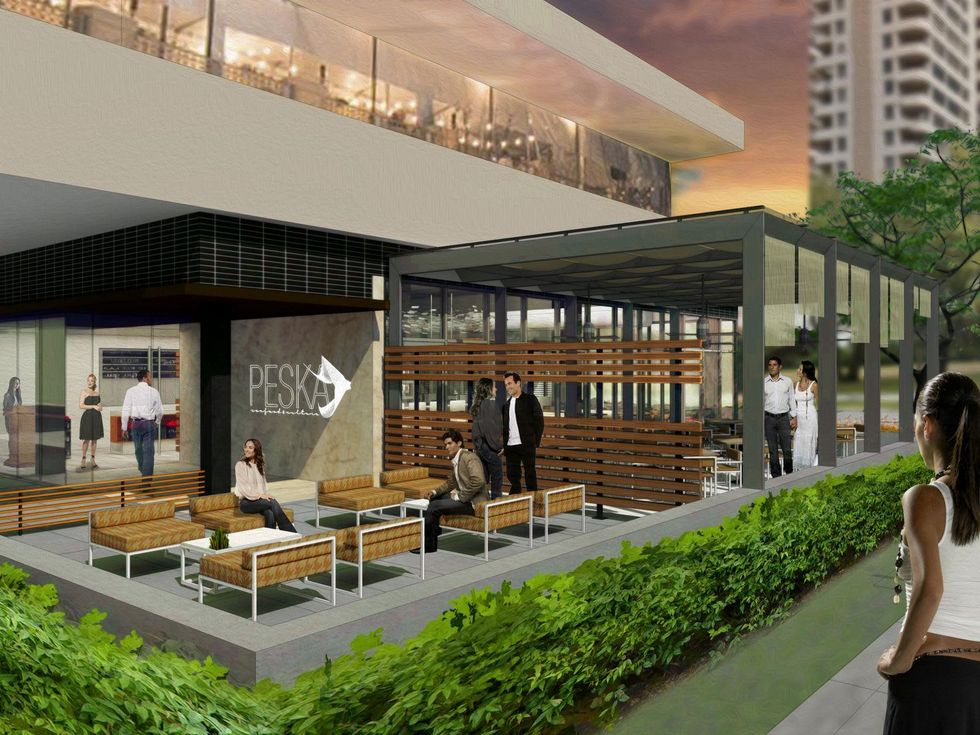 Peska seafood restaurant BLVD Place rendering exterior day July 2014