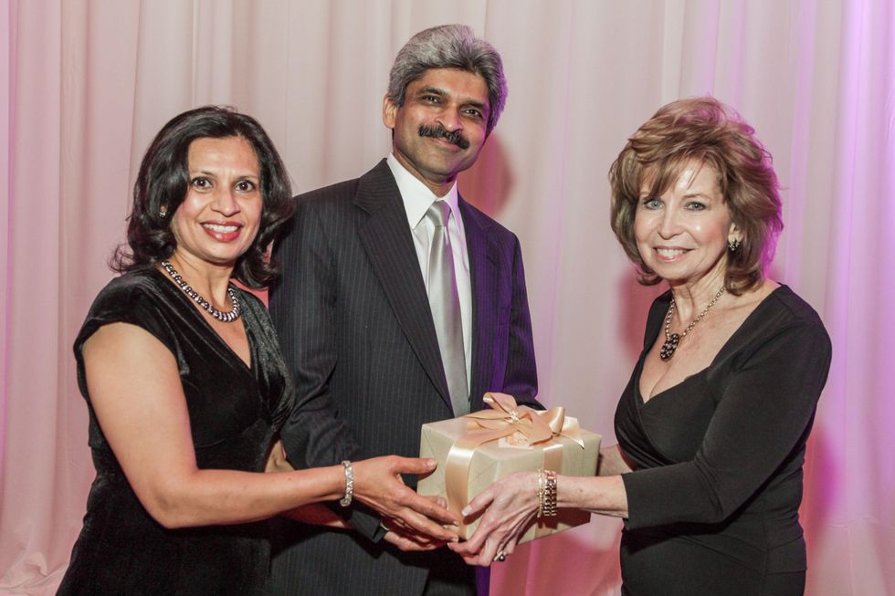 Phalguni and Dr. Jitendra Kikani, from left, with Dorothy Bolettieri at the Medical Bridges Gala September 2014