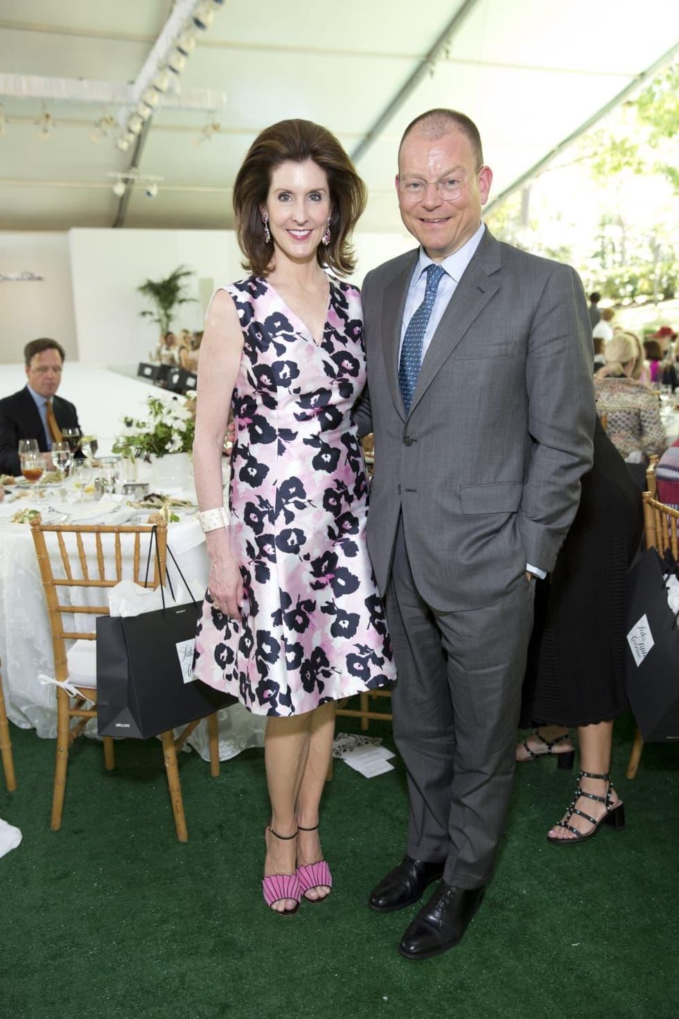 Phoebe Tudor, Alex Bolan at Bayou Bend Oscar de la Renta