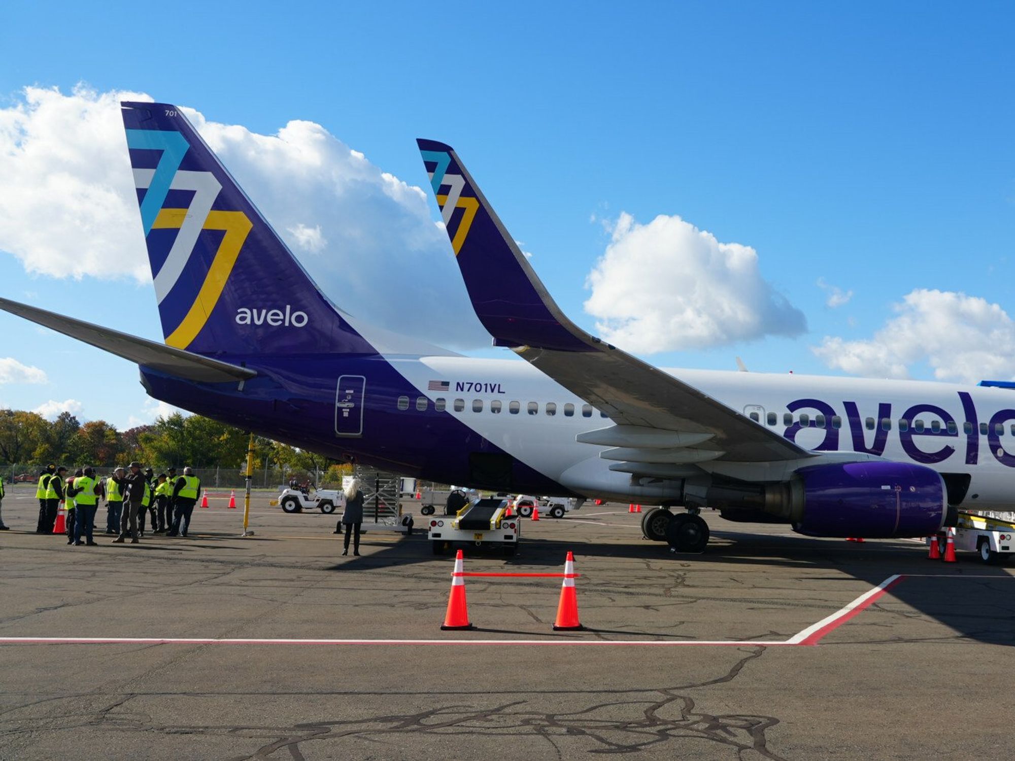 Photo of a Boeing 737 Avelo Airlines plane