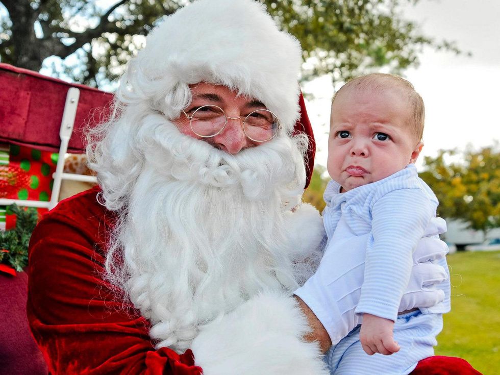 photos with Santa, December 2012, crying babies, children