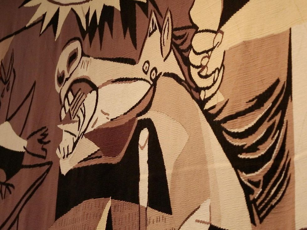 Picasso tapestry installation, February 2013
