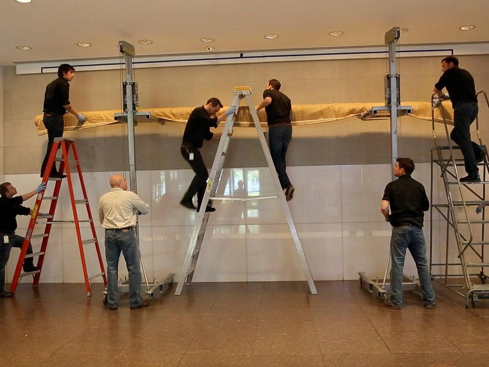 Picasso tapestry installation, February 2013