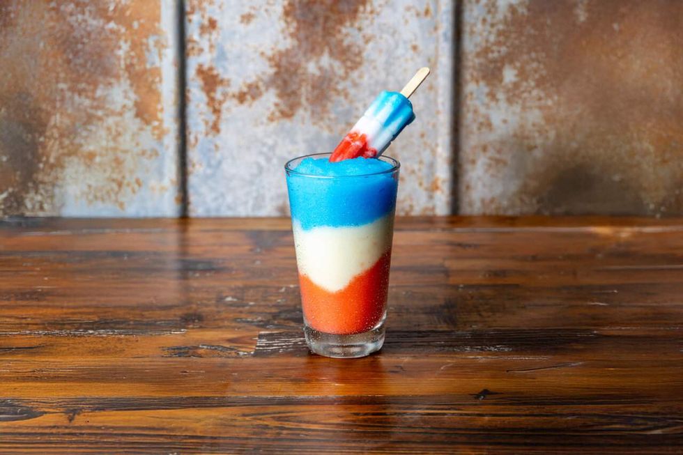 Picture of a Bomb Pop Rita on a wooden table