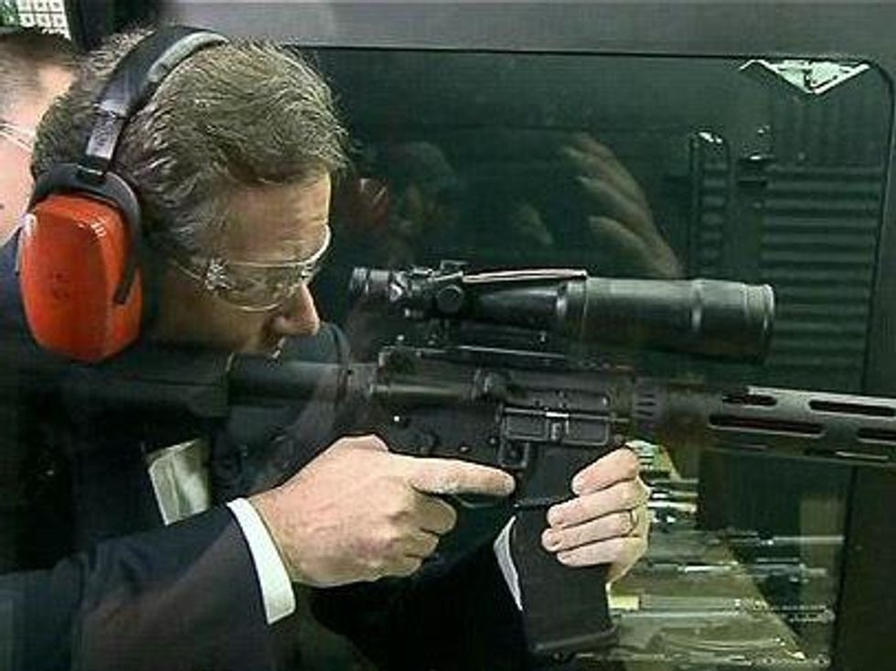 Piers Morgan, Guns in America, Katy filming, February 2013
