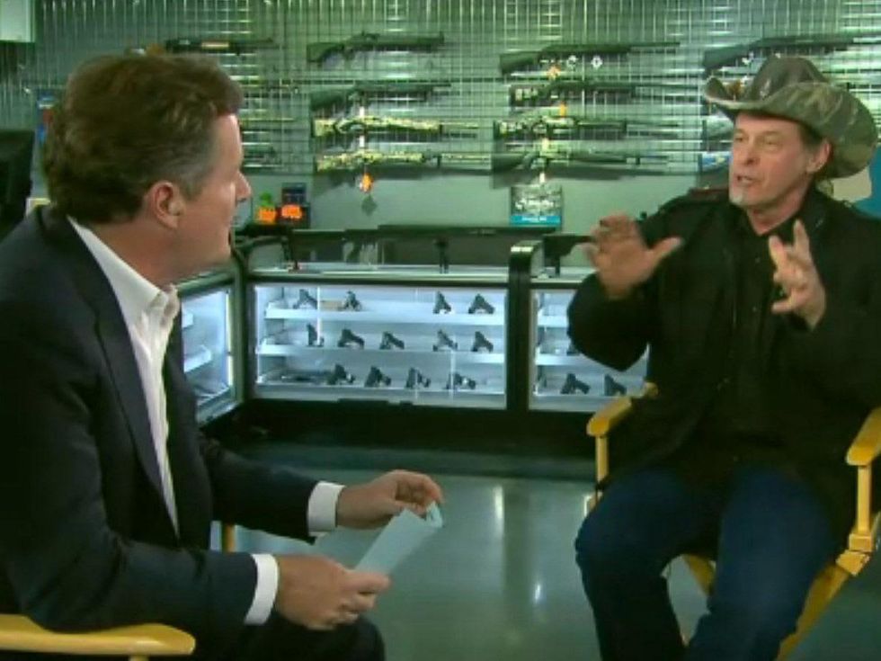 Piers Morgan, Ted Nugent, gun control, Katy, February 2013