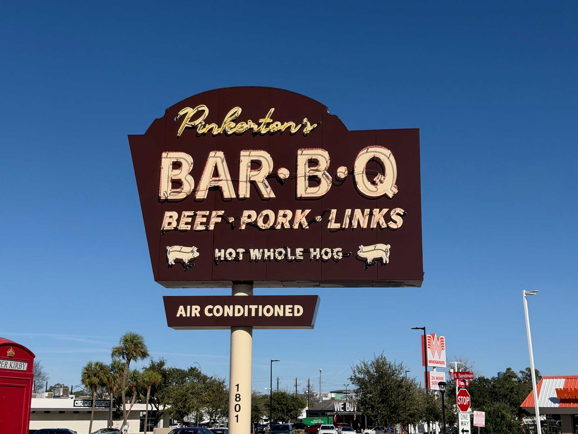 Pinkerton's Barbecue Upper Kirby location neon sign