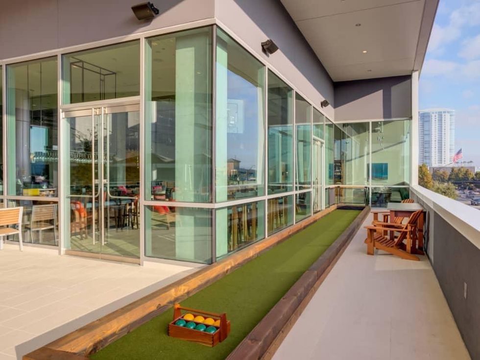 Pinstripes bocce patio