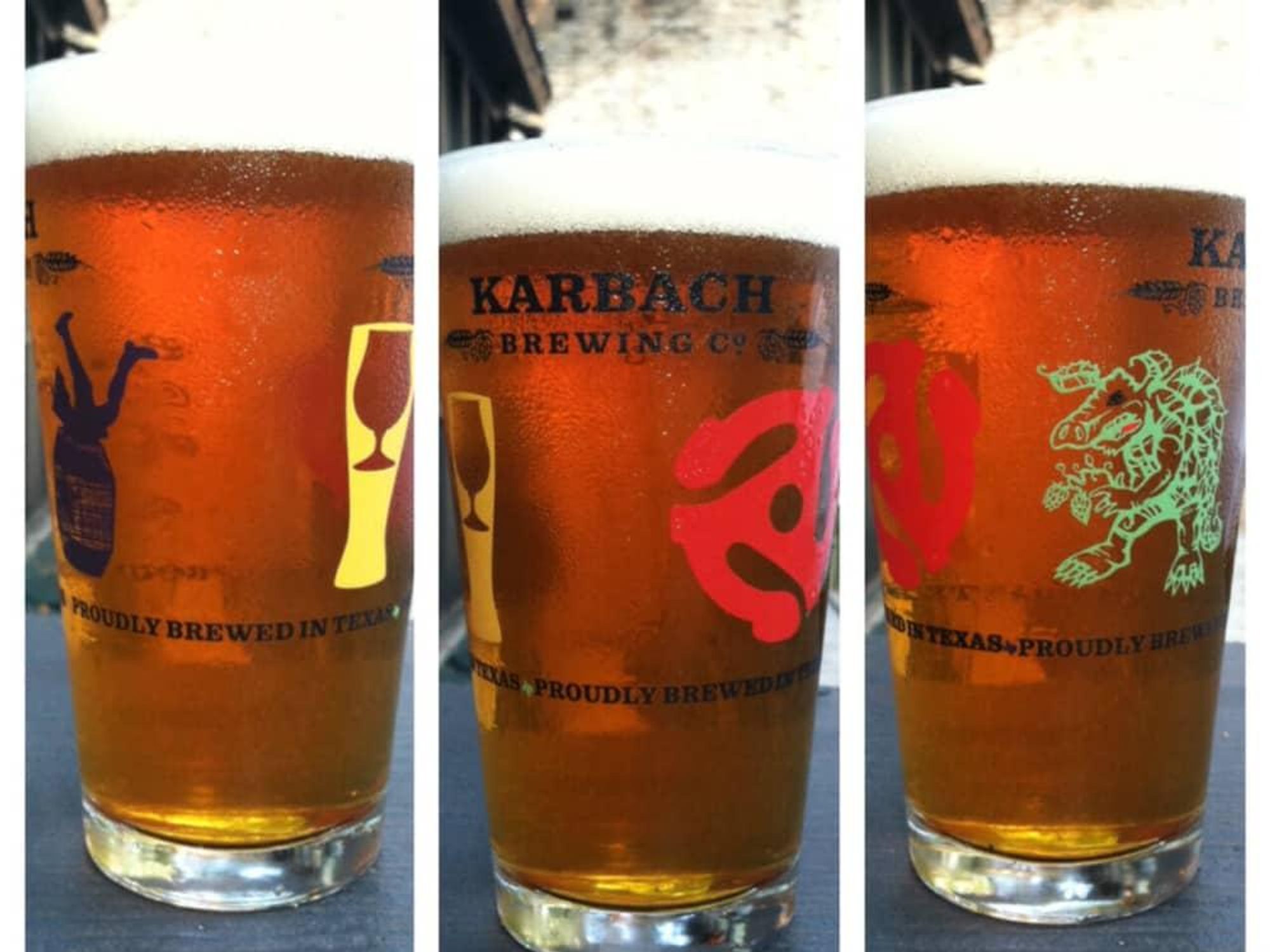 pint glasses Karbach Brewing Co. beer