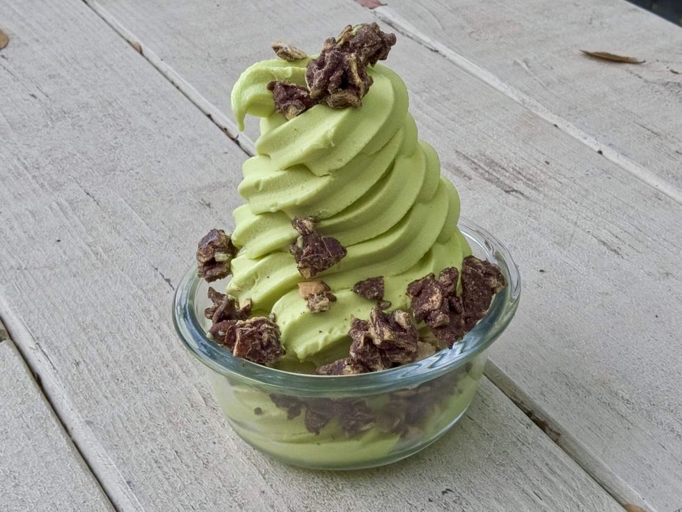Pistachio soft serve at ElRo Pizzeria and Crudo