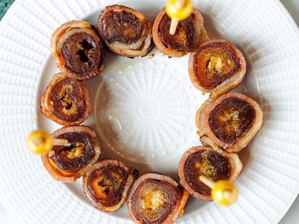 Plume bar bacon-wrapped dates