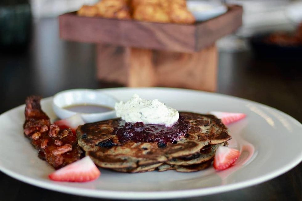Poitin blueberry pancakes