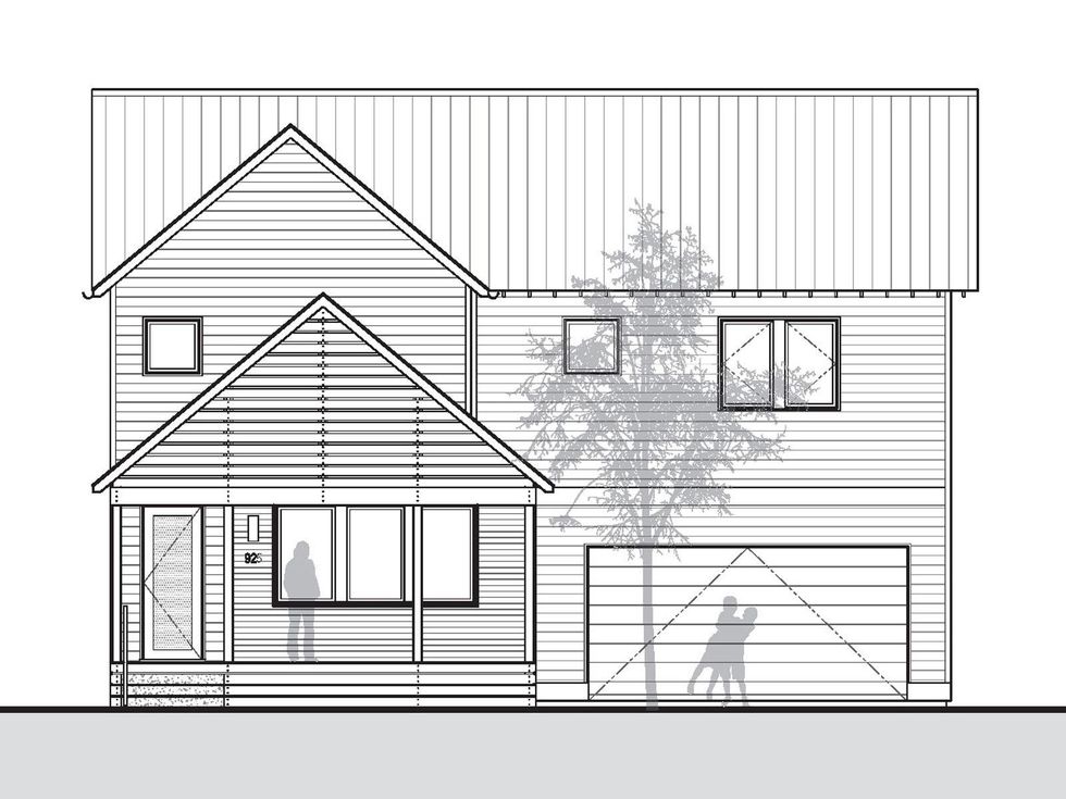 Porch Street on Adele McPherson front elevation sketch July 2014
