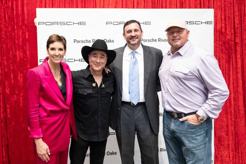 Porsche River Oaks grand opening Jody Dyke, Clint Black, Jeff Dyke and Roger Clemens
