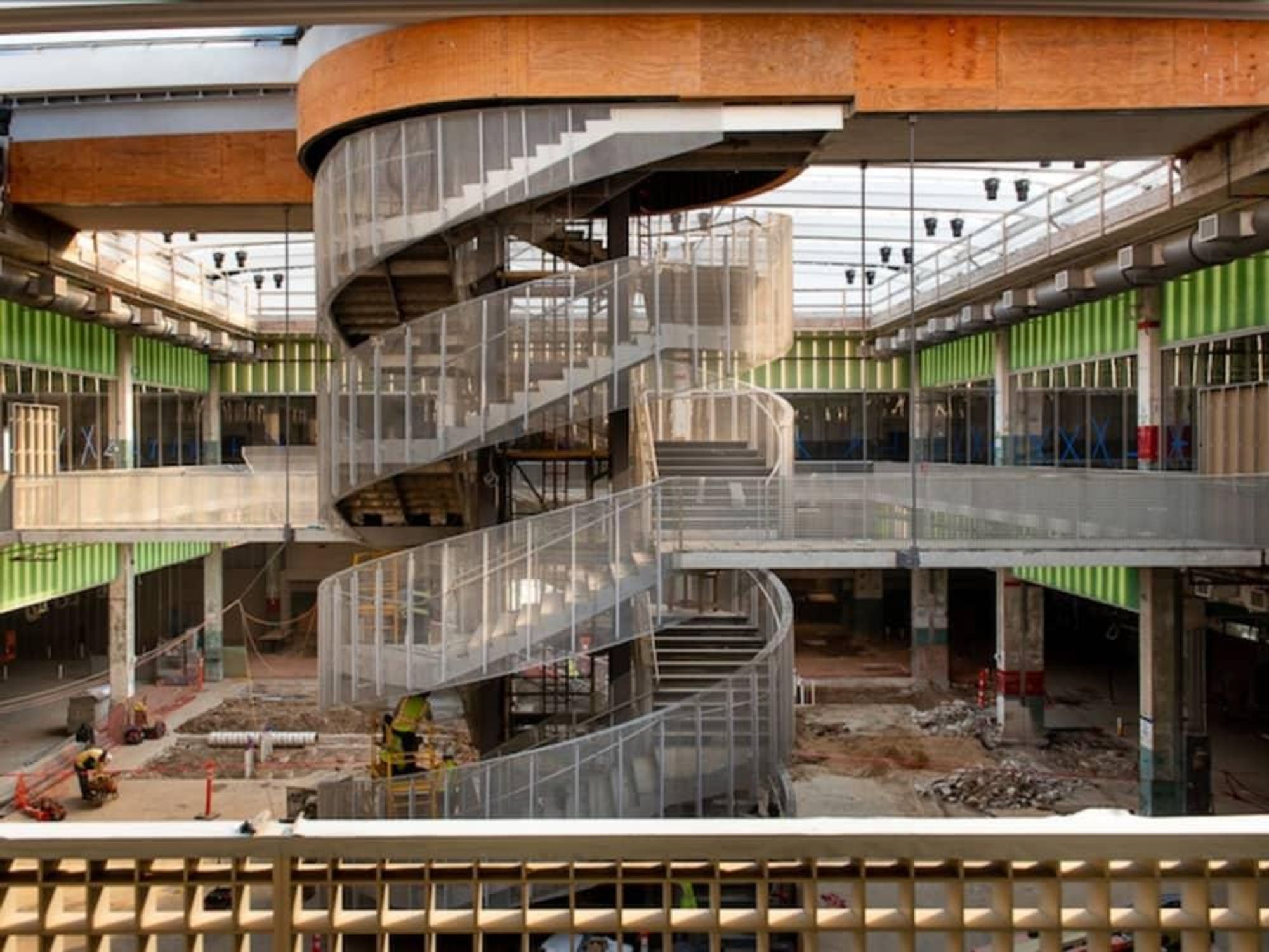 POST Houston. Interior construction view, March 2021