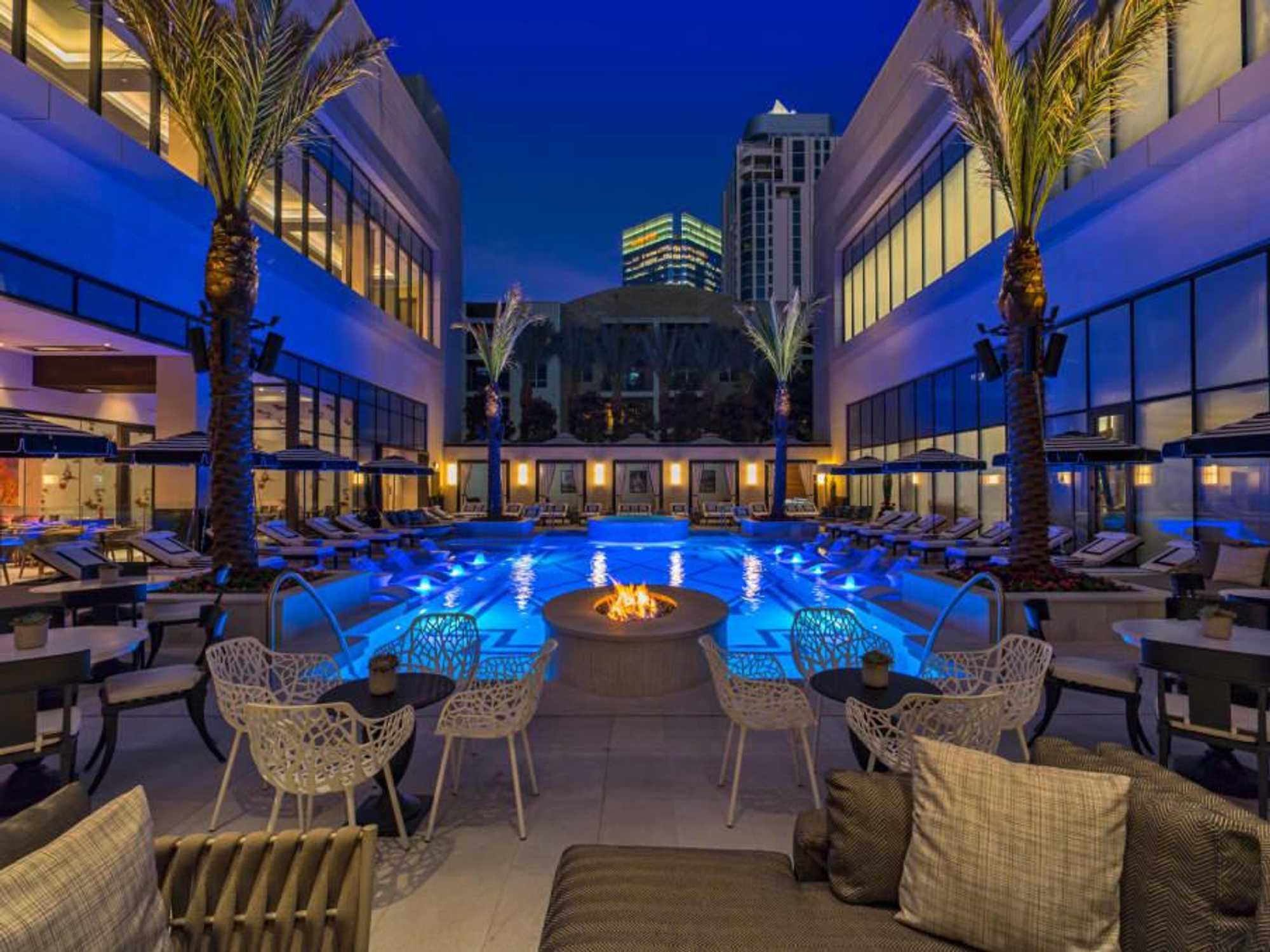 Post Oak Hotel pool exterior night