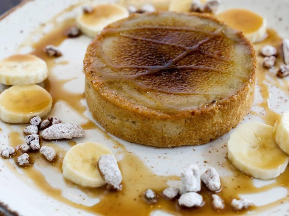 Pour Society Bananas Foster creme brulee