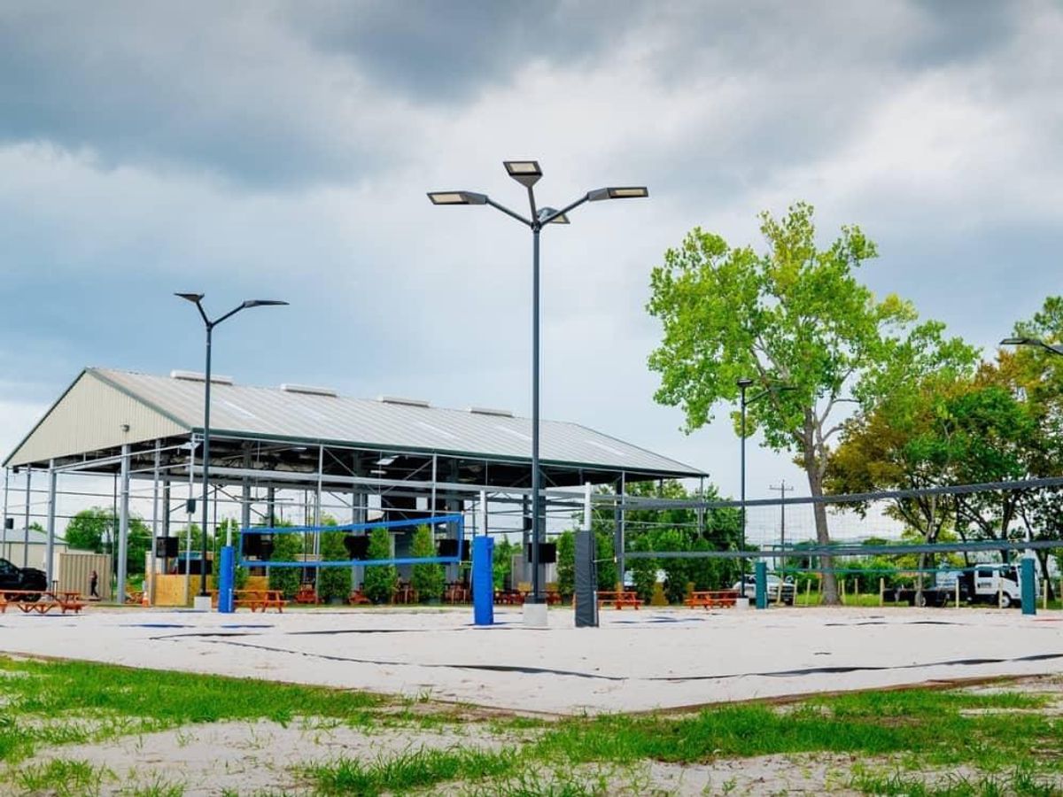 The Powder Keg offers four volleyball courts. CultureMap Houston
