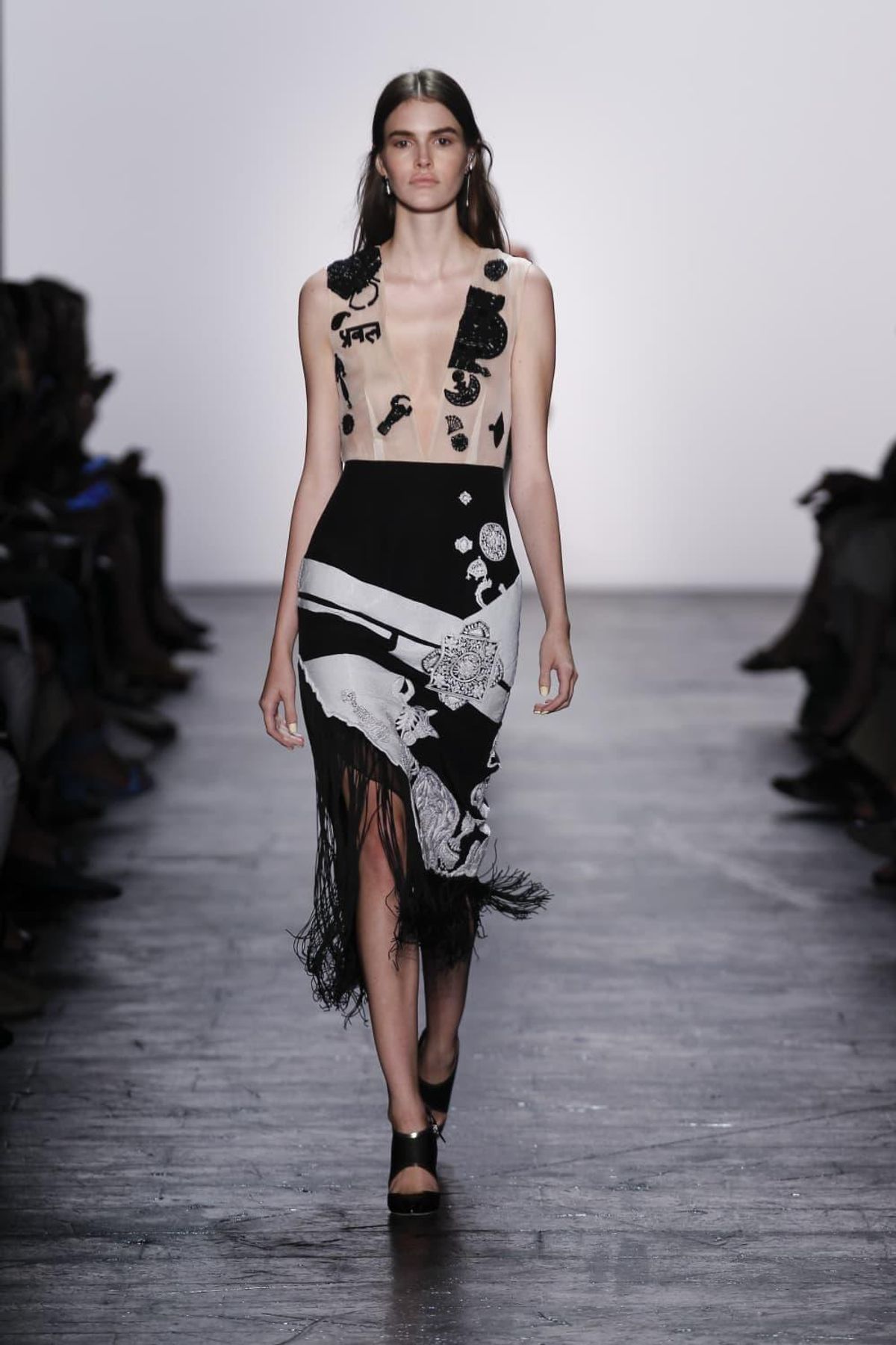 Prabal Gurung Nepalese jewelry hand-embroidered silk charmeuse V-neck ...