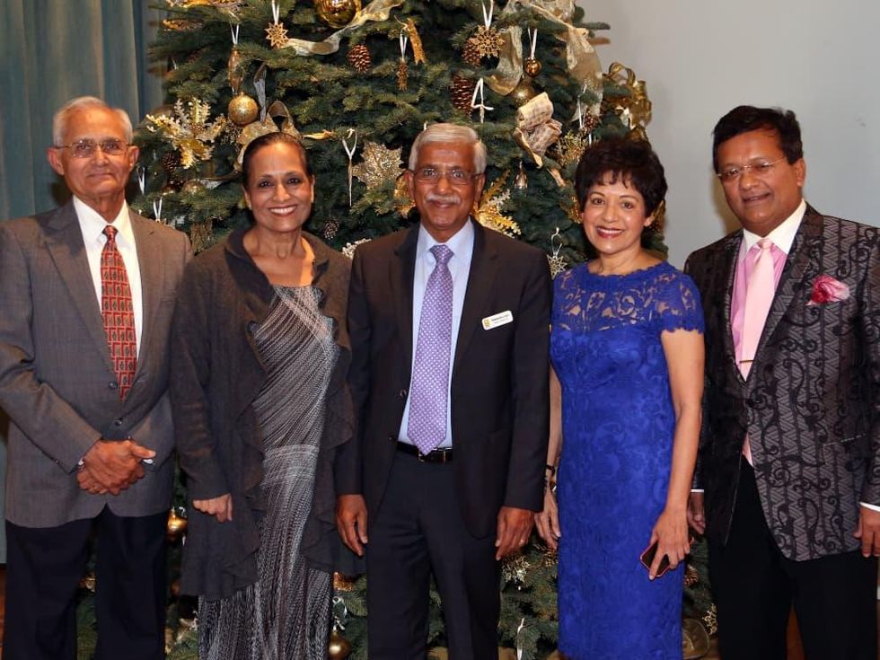 Pratham Holiday Party Anil Shah, Vijay Bhuchar, Swatantra Jain, Dr. Marie Goradia, Ash Shah.