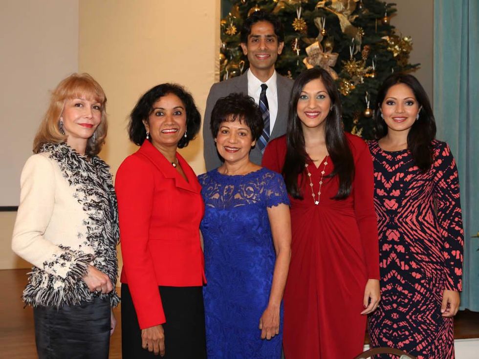 Pratham Holiday Party Susan Boggio, Annu Naik, Dr. Marie Goradia, Dr. Sippi Khurana, and Dr. Sandeep Shah.